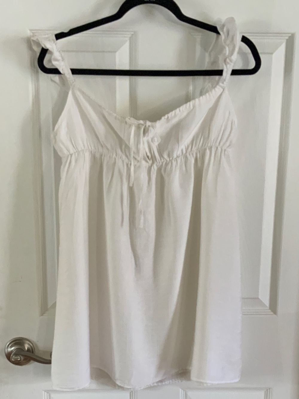 SHEIN White Knit Tie-Front Long Tank Top